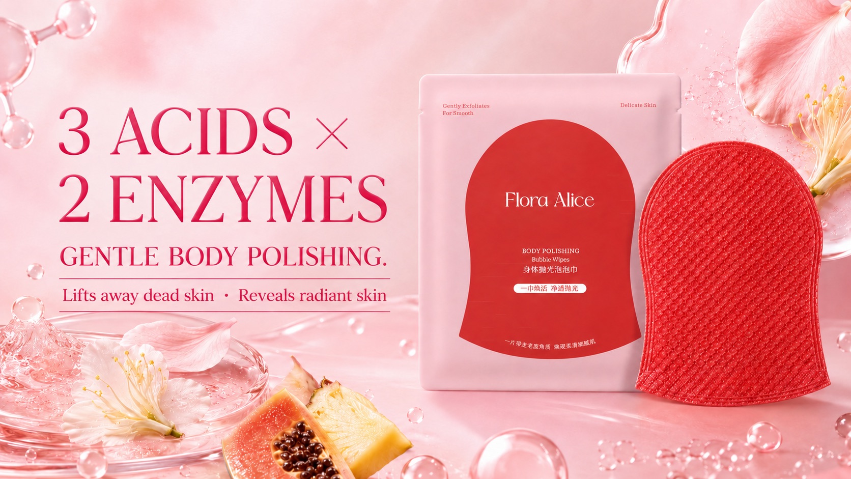 Body Polishing Bubble Wipes · scent and care story 4