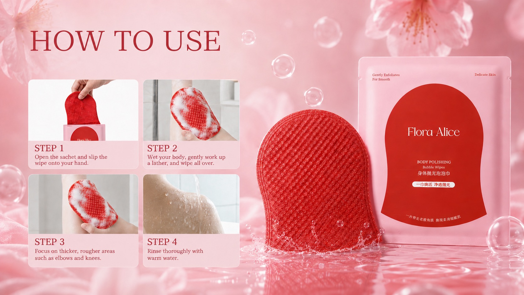 Body Polishing Bubble Wipes · scent and care story 9