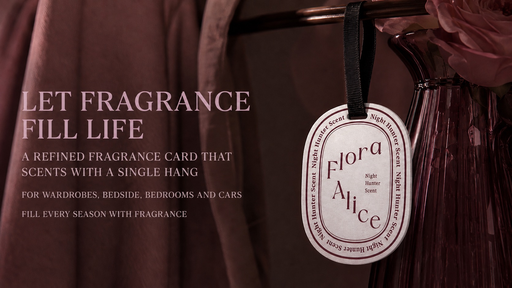 Night Hunter Fragrance Hanging Card · scent and care story 2