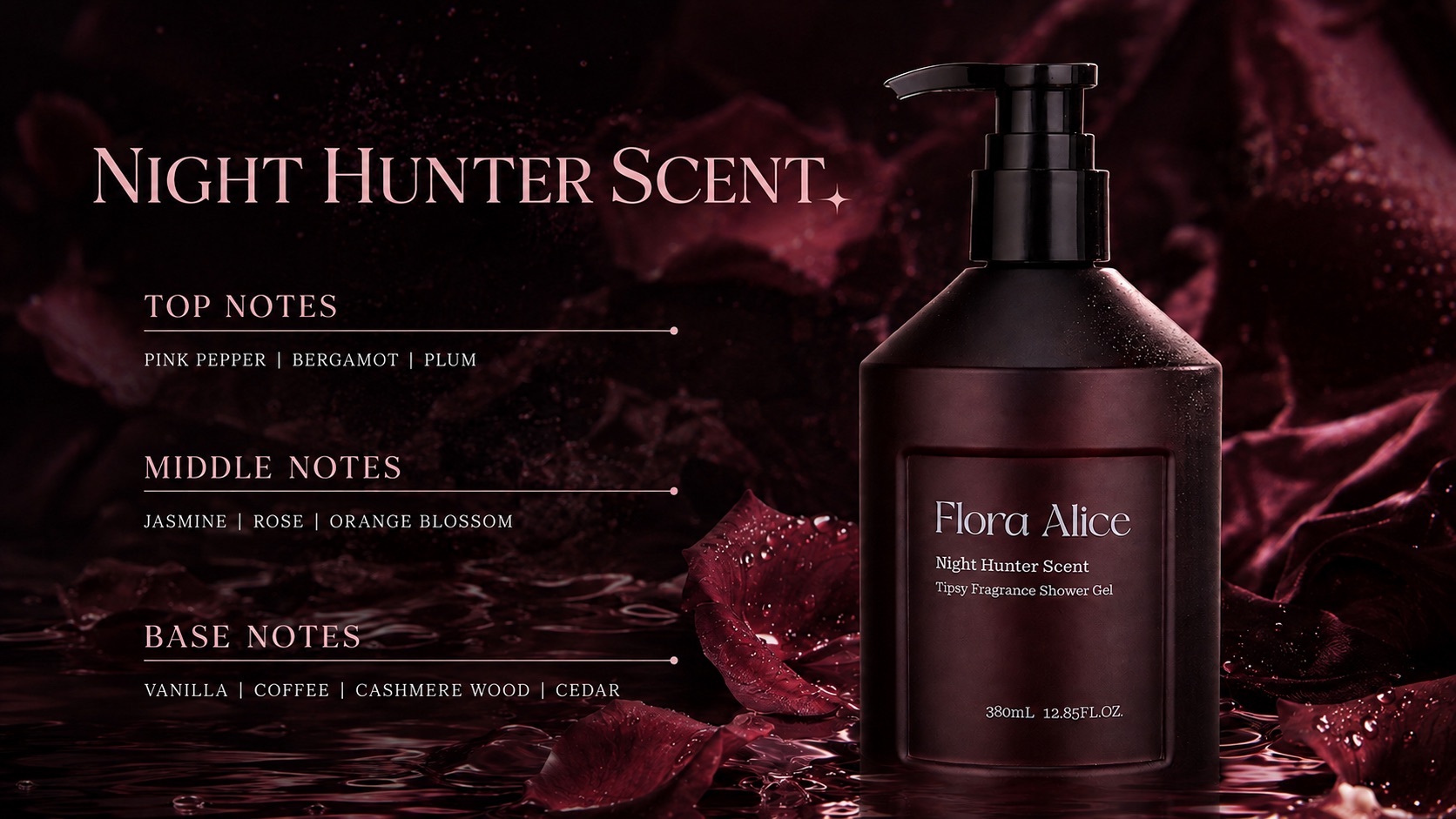 Tipsy Fragrance Shower Gel · Night Hunter · scent and care story 3