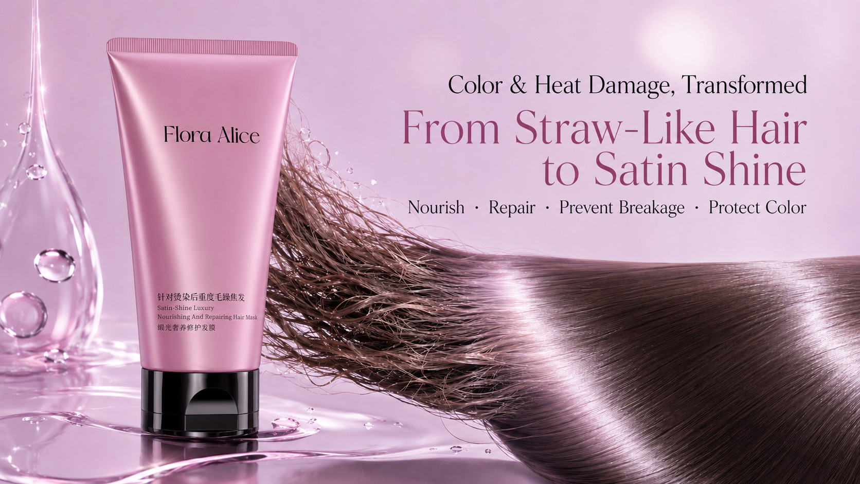 Satin-Shine Luxury Repairing Hair Mask · scent and care story 2