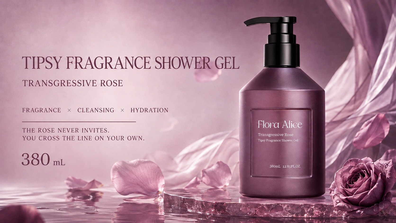 Tipsy Fragrance Shower Gel · Transgressive Rose · scent and care story 1