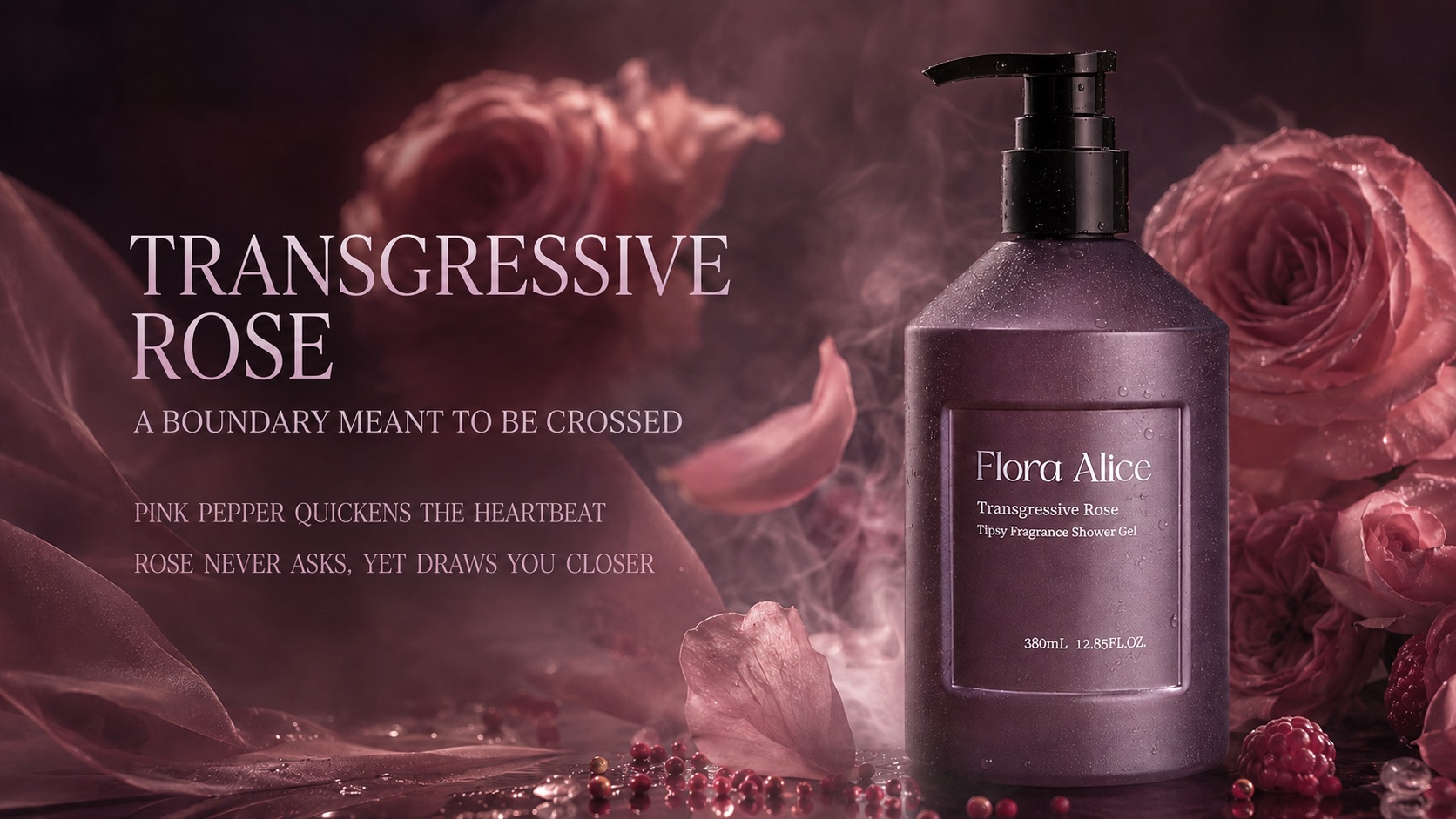Tipsy Fragrance Shower Gel · Transgressive Rose · scent and care story 2